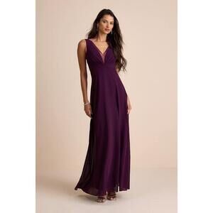 Lulus Simply Immaculate Dark Purple Backless Maxi Dress - Size S